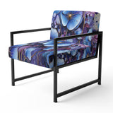 Blue Purple Pansies Field Pointillism Dot - Traditional Arm Chair