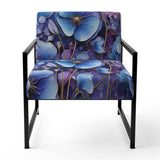 Blue Purple Pansies Field Pointillism Dot - Traditional Arm Chair