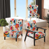 Pop Art Geometric Harmony I- Upholstered Accent Chair