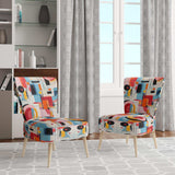 Pop Art Geometric Harmony I- Upholstered Accent Chair