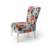 Pop Art Geometric Harmony I- Upholstered Accent Chair