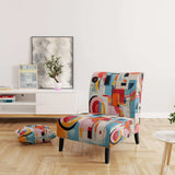 Pop Art Geometric Harmony I- Upholstered Accent Chair