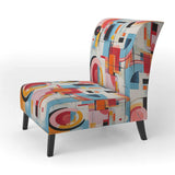 Pop Art Geometric Harmony I- Upholstered Accent Chair