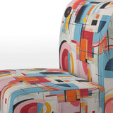 Pop Art Geometric Harmony I- Upholstered Accent Chair