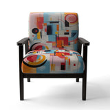 Pop Art Geometric Harmony I- Upholstered Accent Chair