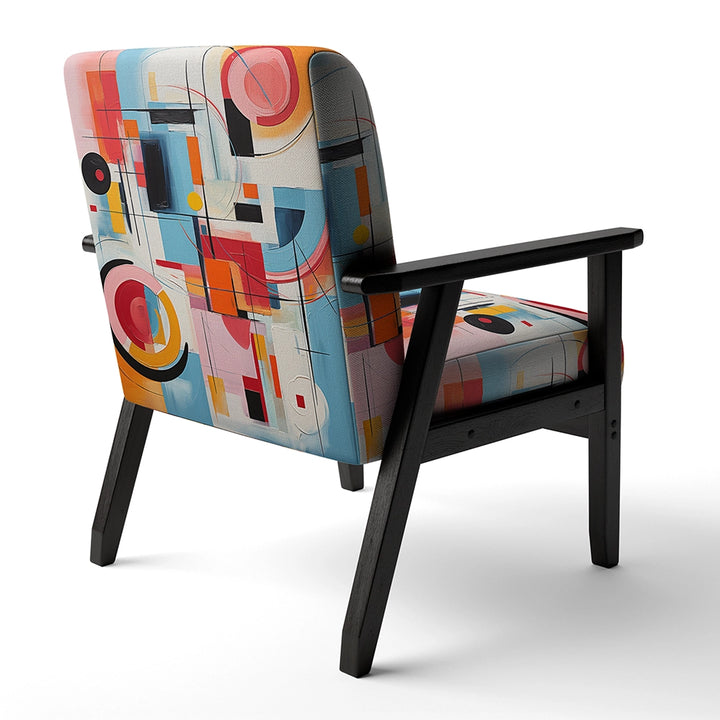Pop Art Geometric Harmony I- Upholstered Accent Chair