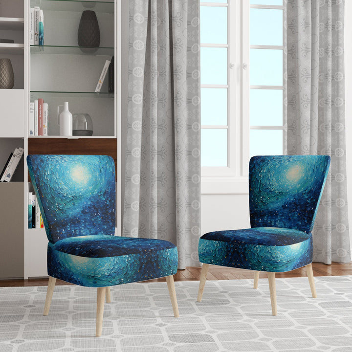 Pointillism River Majestic Cascade - Traditional Arm Chair