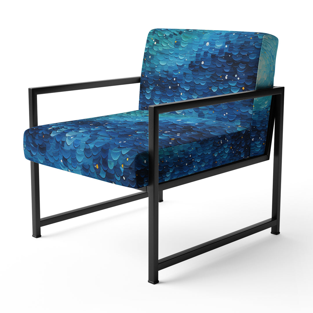 Pointillism River Majestic Cascade - Traditional Arm Chair