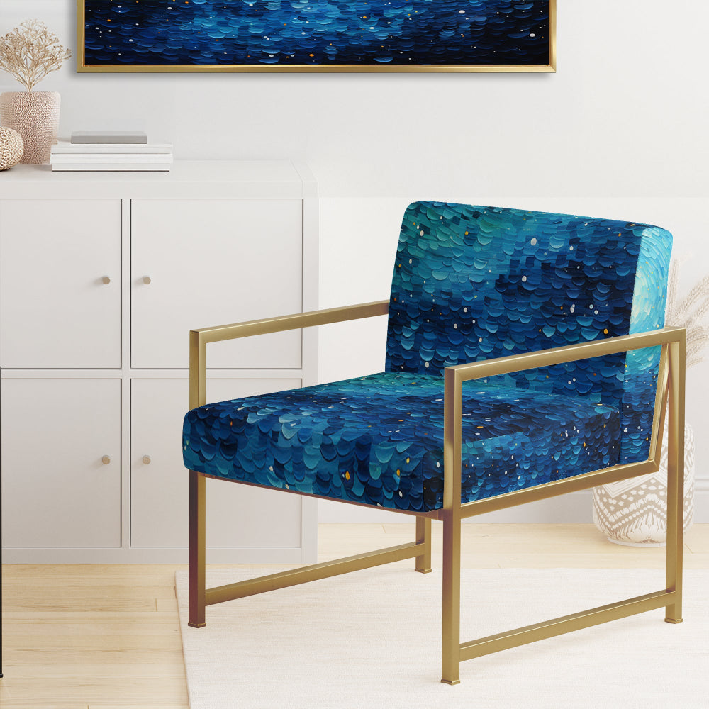 Pointillism River Majestic Cascade - Traditional Arm Chair