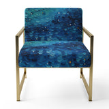 Pointillism River Majestic Cascade - Traditional Arm Chair