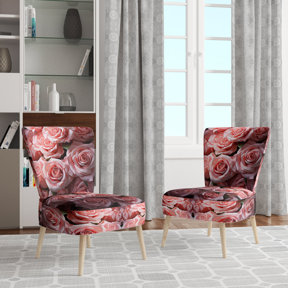 Pink Graceful Roses Bouquet - Modern Arm Chair