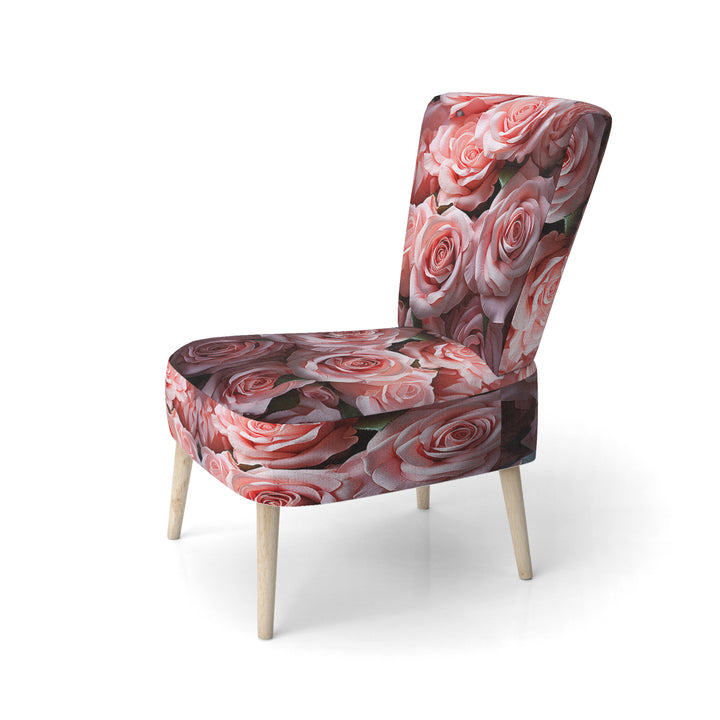 Pink Graceful Roses Bouquet - Modern Arm Chair