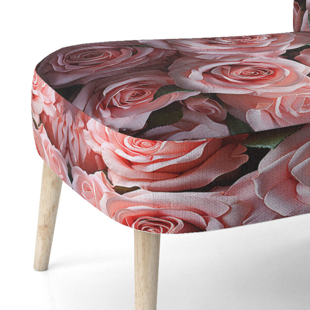 Pink Graceful Roses Bouquet - Modern Arm Chair