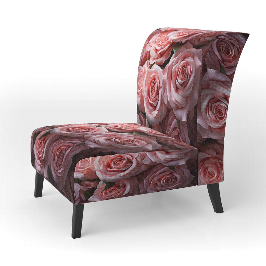 Pink Graceful Roses Bouquet - Modern Arm Chair