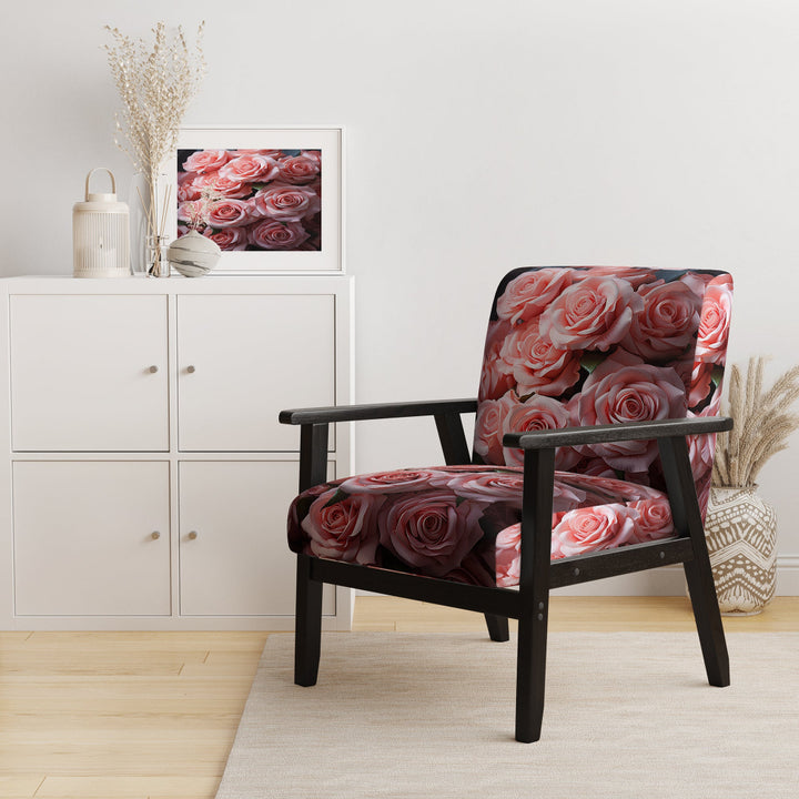 Pink Graceful Roses Bouquet - Modern Arm Chair