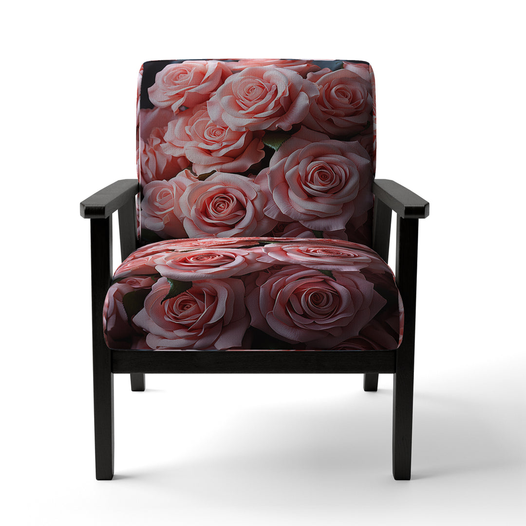 Pink Graceful Roses Bouquet - Modern Arm Chair
