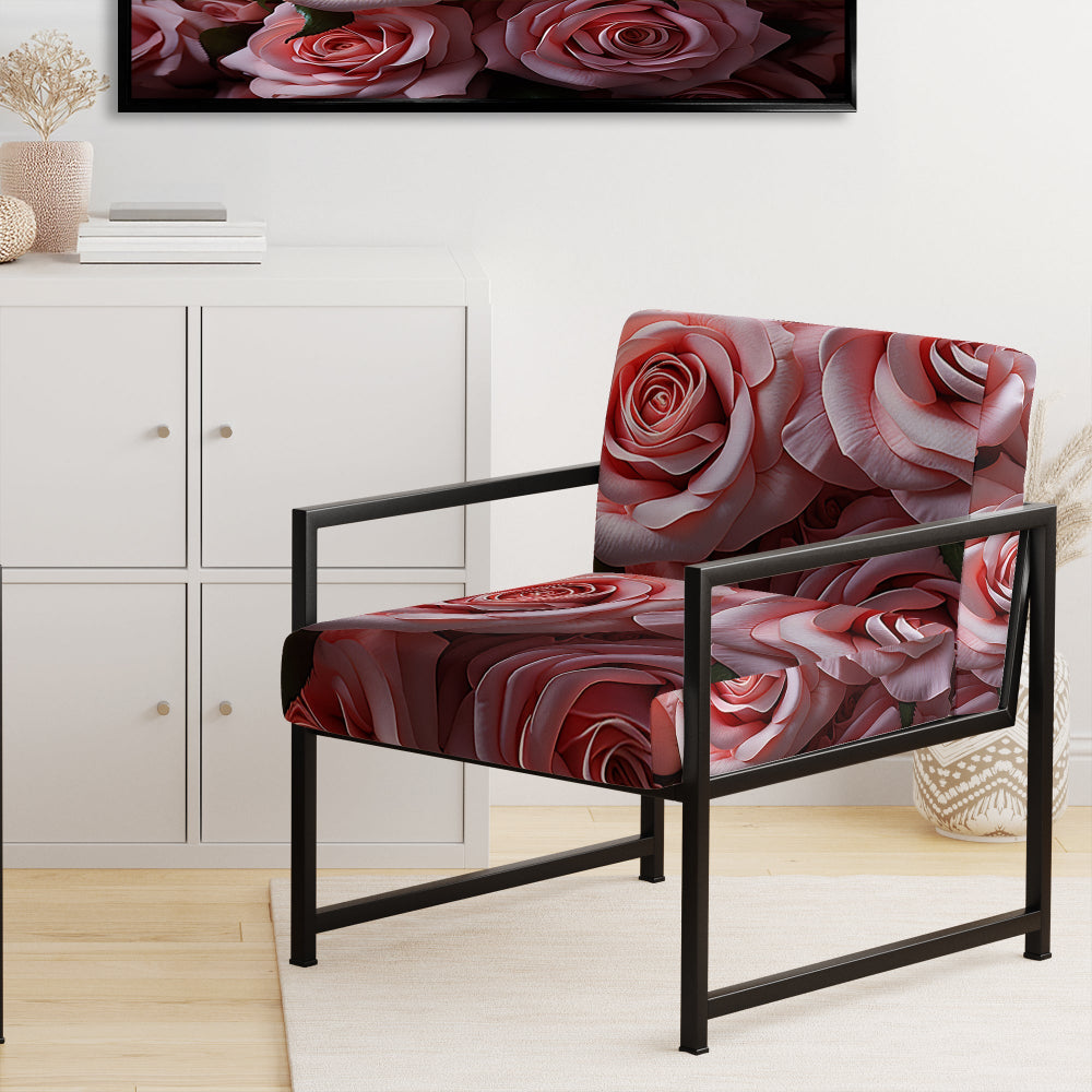 Pink Graceful Roses Bouquet - Modern Arm Chair