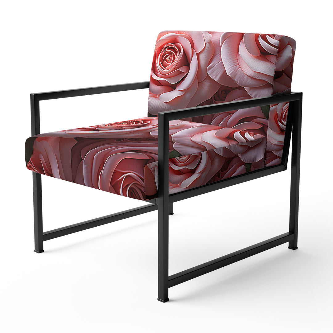 Pink Graceful Roses Bouquet - Modern Arm Chair
