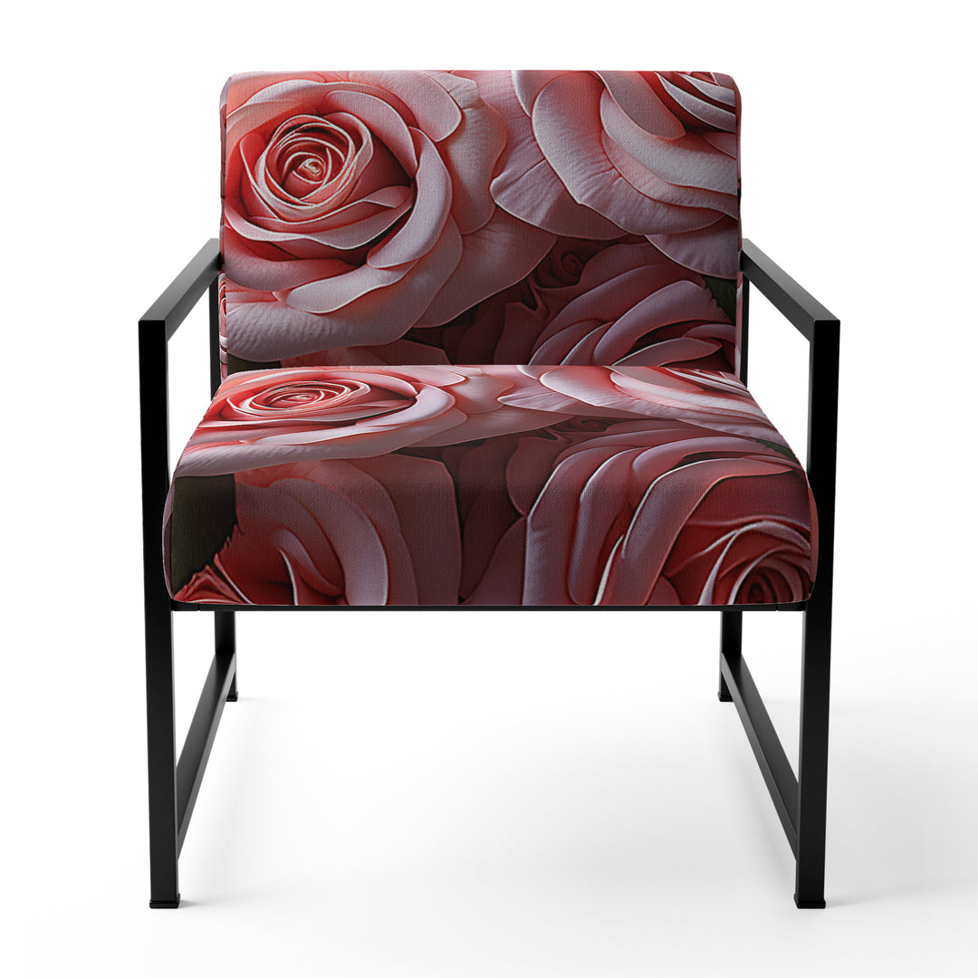 Pink Graceful Roses Bouquet - Modern Arm Chair