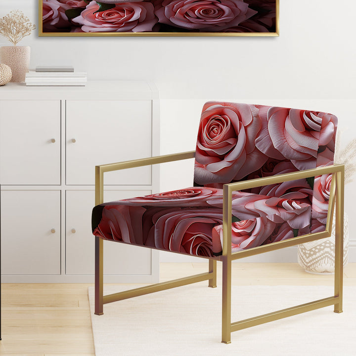 Pink Graceful Roses Bouquet - Modern Arm Chair