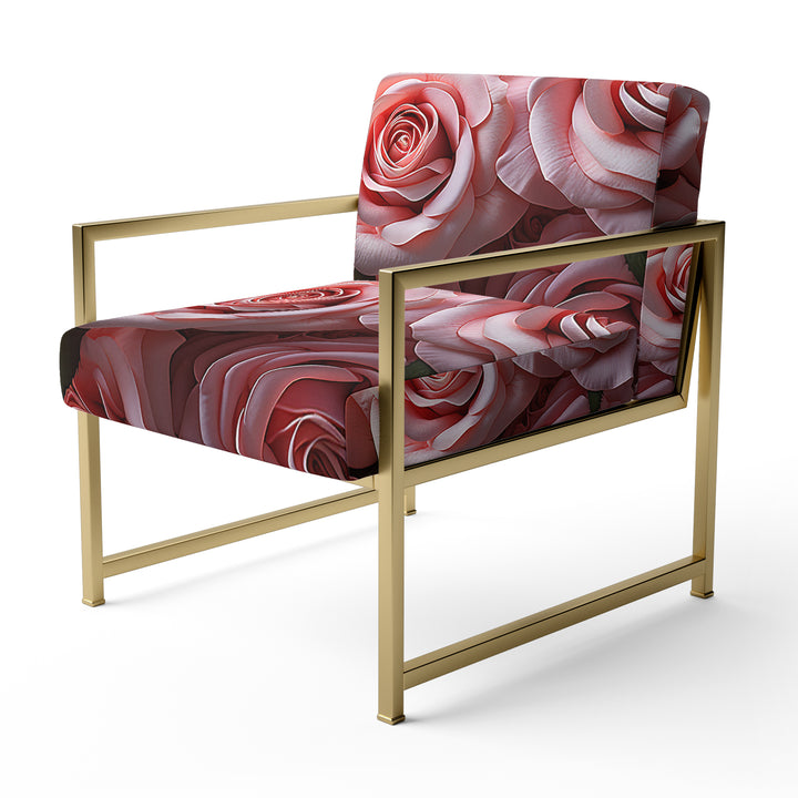 Pink Graceful Roses Bouquet - Modern Arm Chair