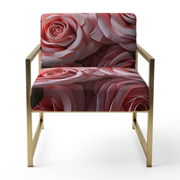 Pink Graceful Roses Bouquet - Modern Arm Chair