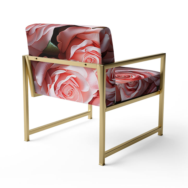 Pink Graceful Roses Bouquet - Modern Arm Chair