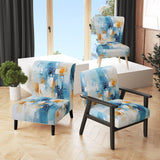 White Blue Sky Celestial Collage - Traditional Arm Chair