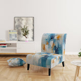 White Blue Sky Celestial Collage - Traditional Arm Chair
