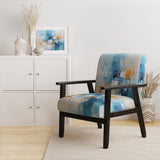 White Blue Sky Celestial Collage - Traditional Arm Chair