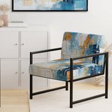 White Blue Sky Celestial Collage - Traditional Arm Chair