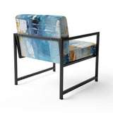 White Blue Sky Celestial Collage - Traditional Arm Chair