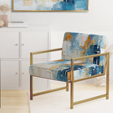 White Blue Sky Celestial Collage - Traditional Arm Chair