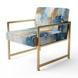 White Blue Sky Celestial Collage - Traditional Arm Chair