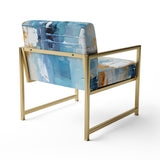 White Blue Sky Celestial Collage - Traditional Arm Chair