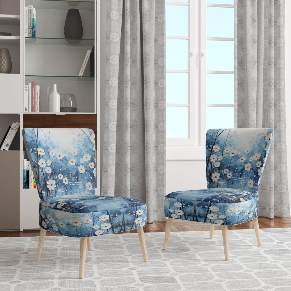 Winters Flowers Embrace Pointillism - Traditional Arm Chair