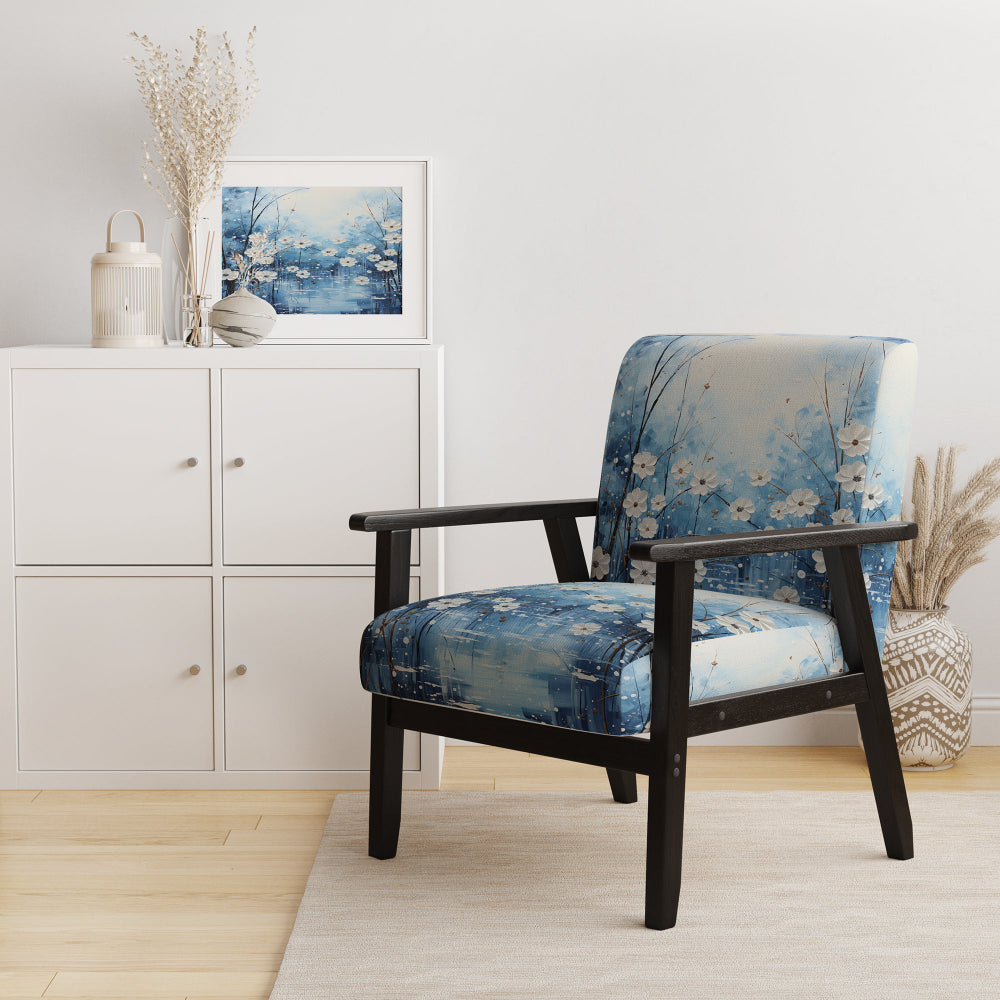 Winters Flowers Embrace Pointillism - Traditional Arm Chair