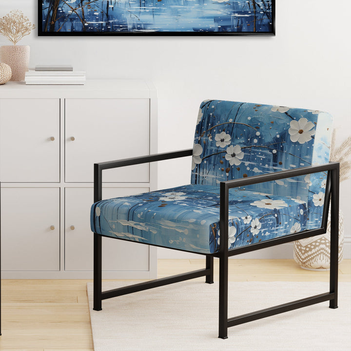 Winters Flowers Embrace Pointillism - Traditional Arm Chair