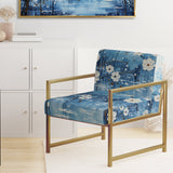 Winters Flowers Embrace Pointillism - Traditional Arm Chair