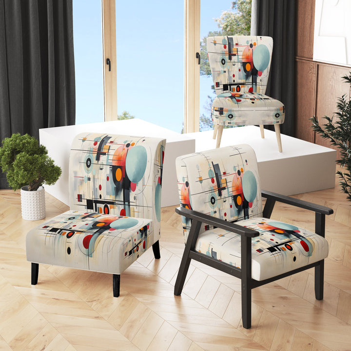 Colorful Suprematism Geometric Metamorphosis - Modern Arm Chair