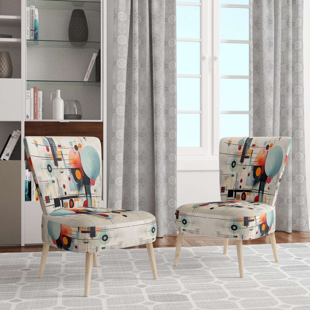 Colorful Suprematism Geometric Metamorphosis - Modern Arm Chair