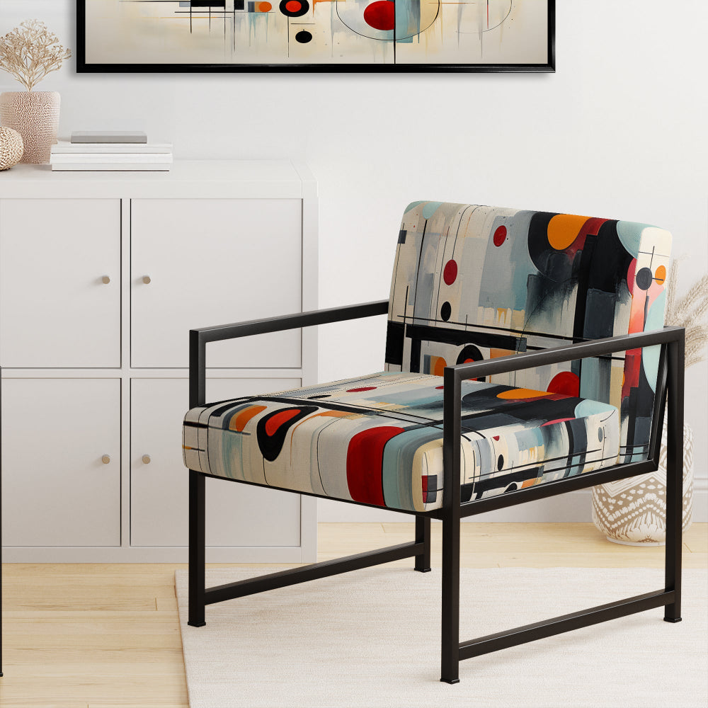 Colorful Suprematism Geometric Metamorphosis - Modern Arm Chair