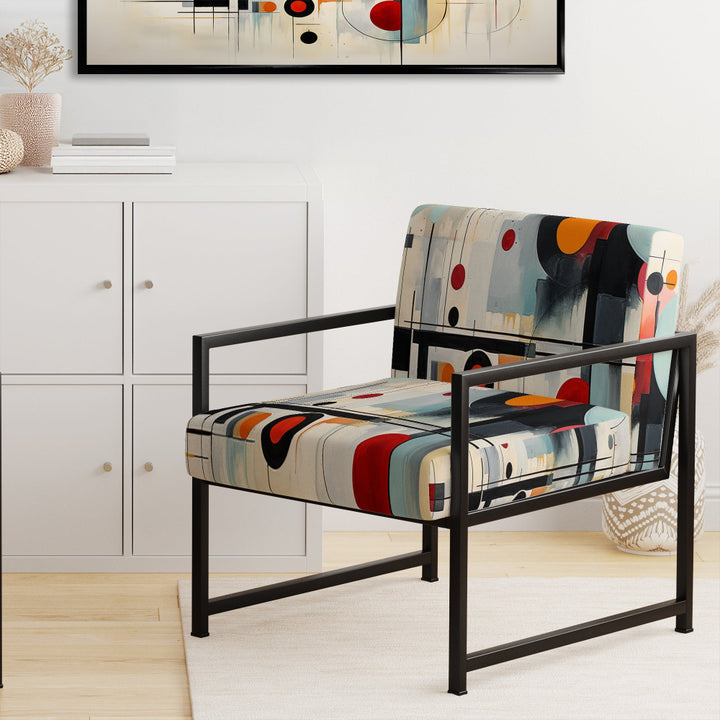Colorful Suprematism Geometric Metamorphosis - Modern Arm Chair