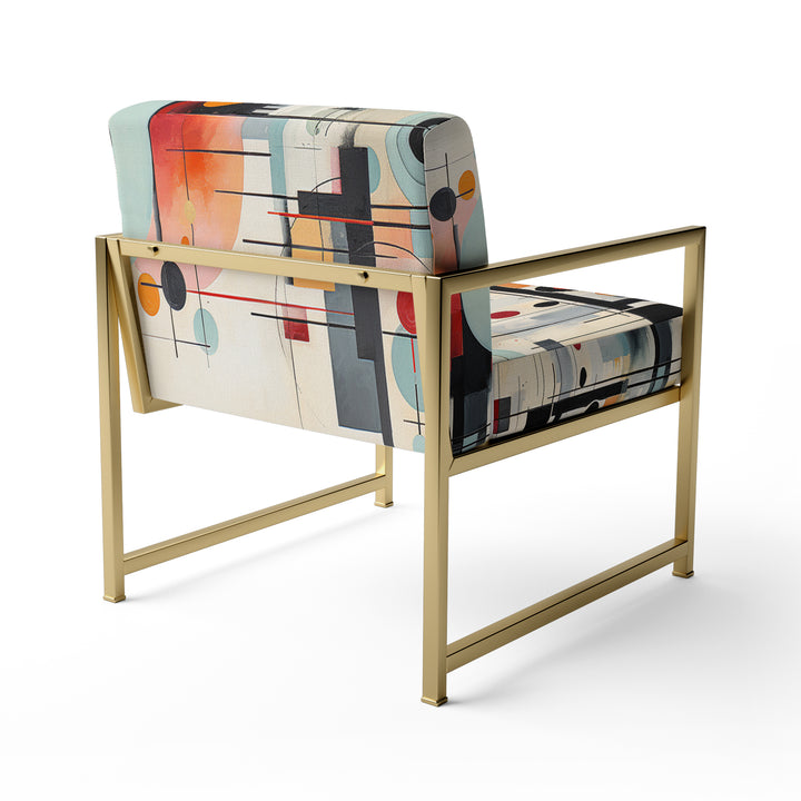 Colorful Suprematism Geometric Metamorphosis - Modern Arm Chair