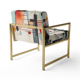 Colorful Suprematism Geometric Metamorphosis - Modern Arm Chair