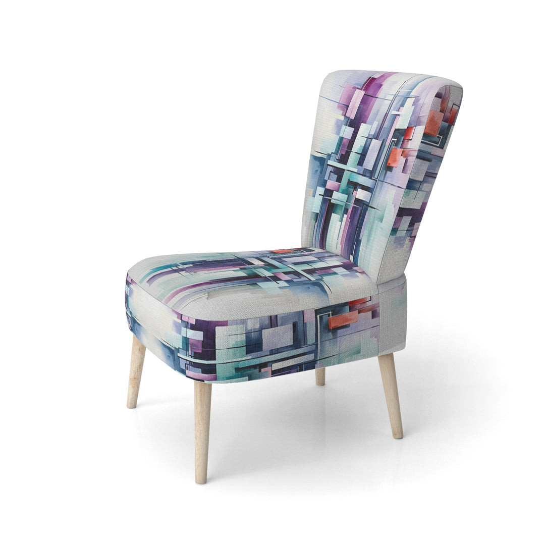 Suprematism Spatial Illusions - Upholstered Modern Accent Chairs