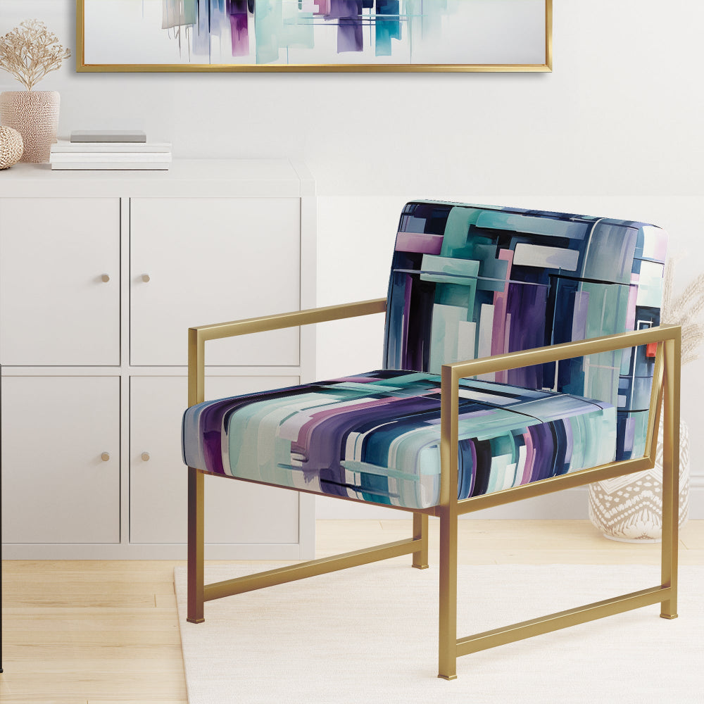 Suprematism Spatial Illusions - Upholstered Modern Accent Chairs
