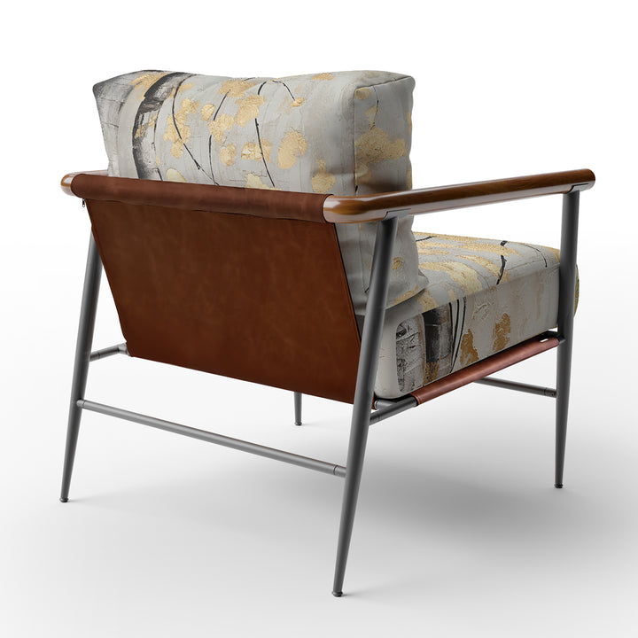 Tree Whispers Of Gray And Gold - Farmhouse Accent Chair
