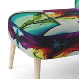 Purple And Blue Blossoming Flower - Traditional Accent Slipper Chair