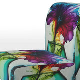 Purple And Blue Blossoming Flower - Traditional Accent Slipper Chair